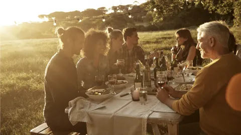 friends at table