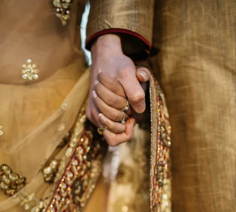 couple holding hands